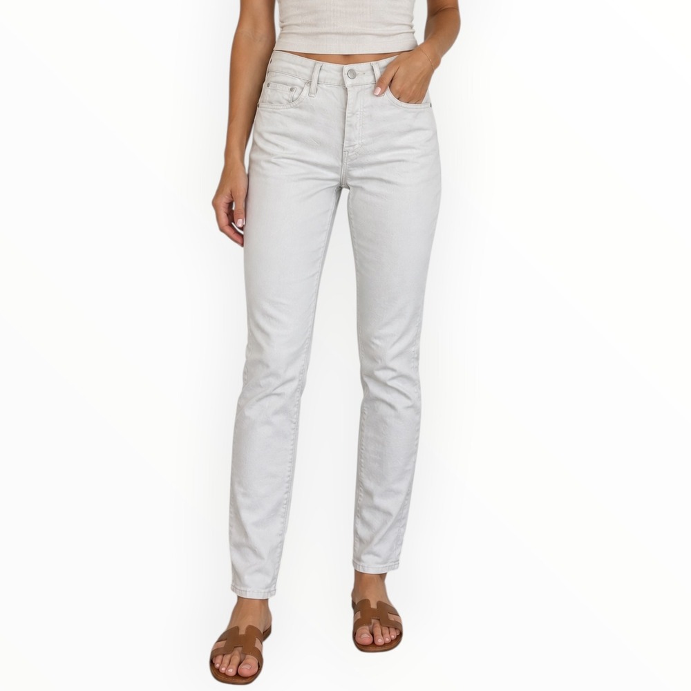 Mother High Waisted Looker Skinny Jeans Whipping The Cream Off White 26